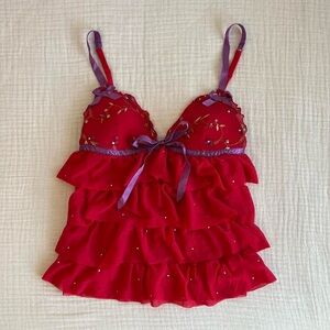 VS Ruffled Embelished Top/Slip